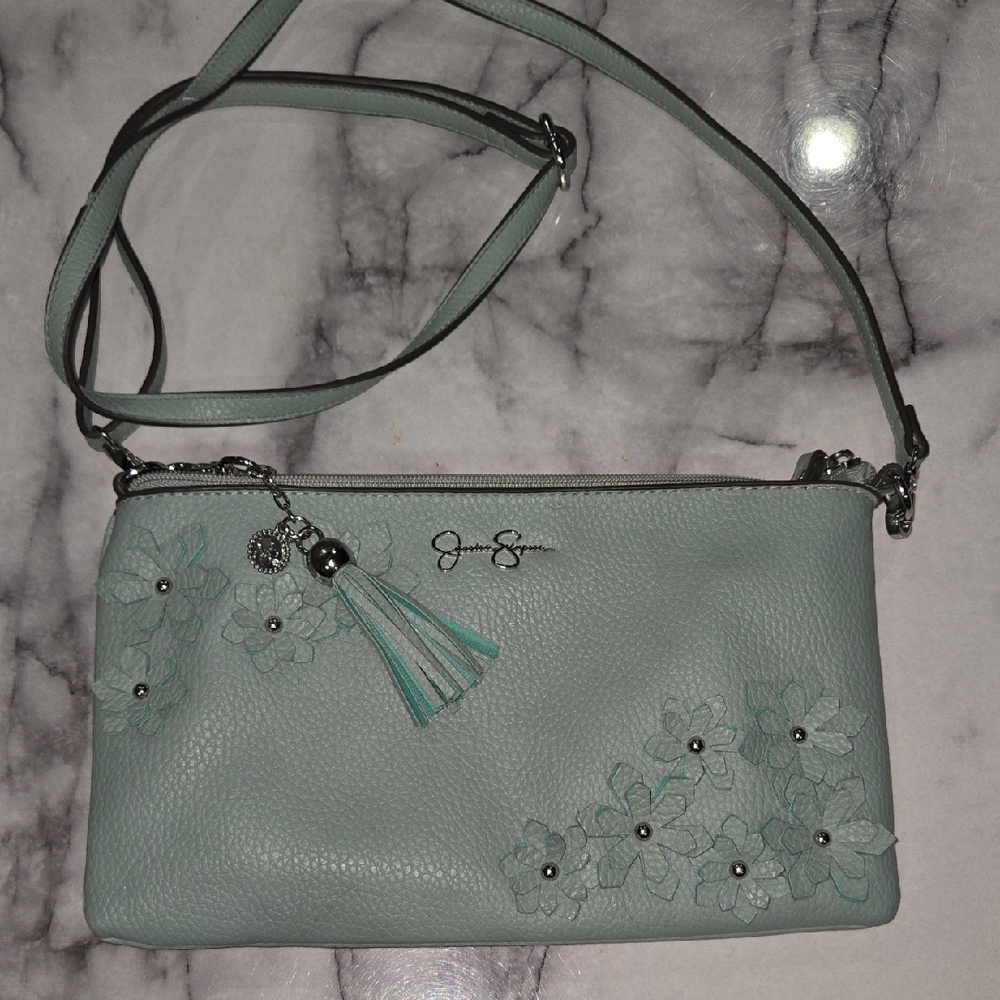 Jessica Simpson Mint Floral Crossbody Bag